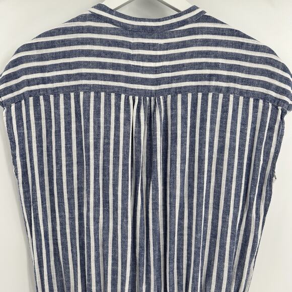 Rails Angelina Dress Boracay Striped Blue White‎ Mini Smocked Linen Size Small - Picture 6 of 12